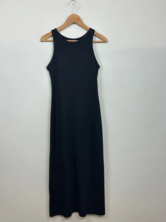 Uniqlo Ribbed Stretch Ribbed Bra Sleeveless Midi Tank Dress Sz L - Picture 2 of 13